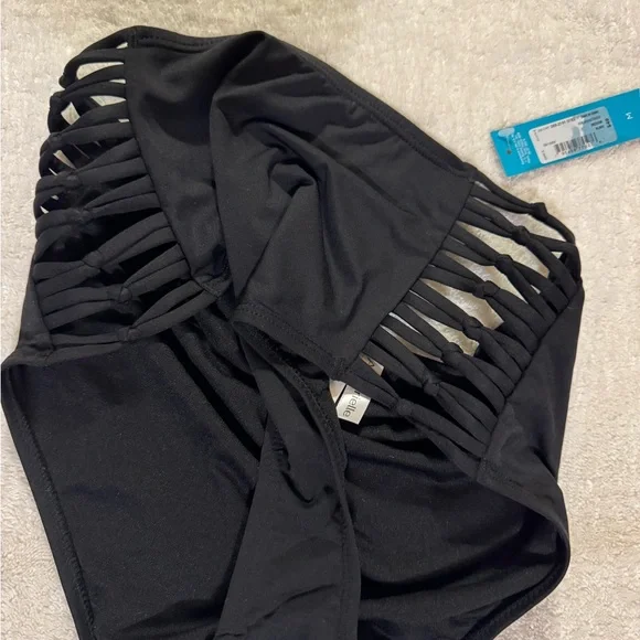 Black Strappy Side Swimsuit Bottom - Picture 3 of 3